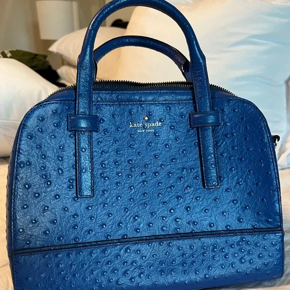 Blue ostrich Kate Spade purse